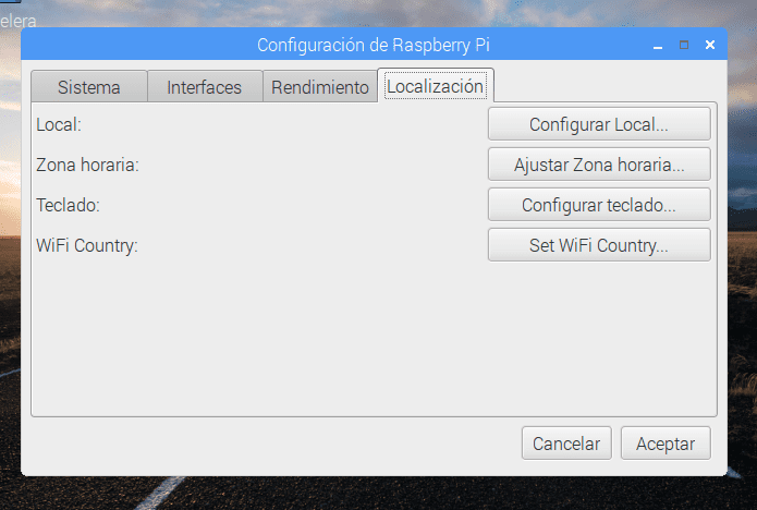 Configuración de Raspberry Pi: Localización