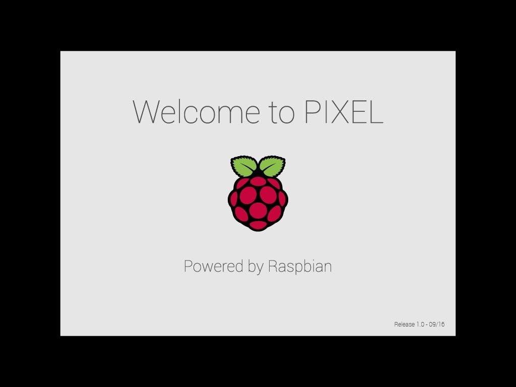 Pantalla de bienvenida a Pixel, sistema operativo Raspbian
