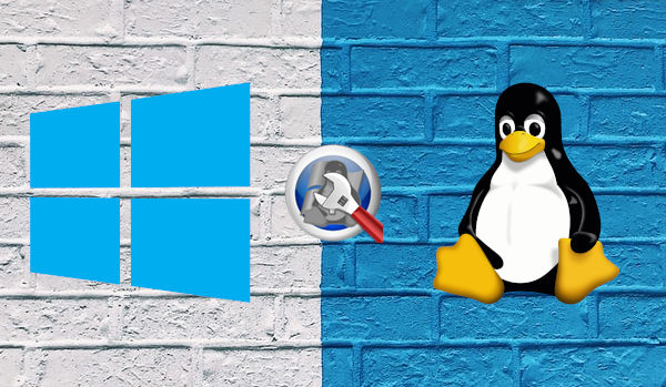 Windows, Linux y Boot repair logos